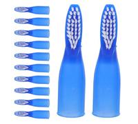 Angoily 100Pcs Disposable Safety Toothbrush for Prisons with Nano Pbt Soft Blue Bristles, Compact Short Handle Oral Care Brush for Adults, Travel and Correctional Facility Use