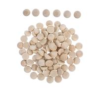 Angoily 100pcs Half Wooden Split Balls Unfinished Round Craft Beads for DIY Jewelry Decor and Creative Projects Natural Wood Color