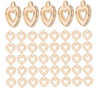 Angoily 100Pcs Heart Charms for Jewelry Heart Pendants for Bracelets Necklaces DIY Accessories for Friends Chic Sophisticated Craft Supplies