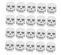 Angoily 100pcs Large Hole Skull Beads Alloy Skeleton Spacer Charms for Halloween DIY Jewelry Making Supplies Vintage Silver Gothic Keychain and Bracelet Findings