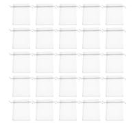 Angoily 100pcs Mesh Drawstring Bags White Small Drawstring Pouches for Wedding Party Favor Bags Jewelry Pouches Organza