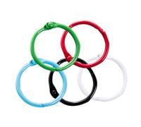 Angoily 100pcs Metal Split Rings Colorful Multi-Purpose Snap Rings for Loose Leaf Binder Key Scrapbooking and Memo Filing in Black White Red Green Blue