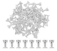 Angoily 100Pcs Miniature Plastic Offering Cups Silver-Plated Small Goblets Wedding Decor Party Supplies Mini Altar Sacrifice Cups for DIY Events