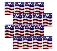 Angoily 100pcs Patriotic Candy Treat Bags with Kraft Paper Handle, Sturdy Red White and Blue Tote for Independence Day and Veterans Day Celebrations, for Small and Candy