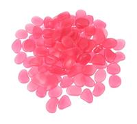 Angoily 100pcs Pink Luminous Garden Pebbles Glow in The Dark Resin Stones for Fish Tank Aquarium Gravel Outdoor Patio Walkway Decoration