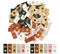 Angoily 100pcs Pu Leather Crochet Accessories and Supplies Fashion Creative Tags for Handmade Items Comfortable Reliable to Use Suitable for Handwork Bags and Shirts