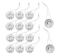 Angoily 100pcs Silver round Christmas Ornament Caps Plastic Bauble Cap Replacements with String for Plastic Ornaments and Christmas Balls Shatterproof and Wide Compatibility to Decorate
