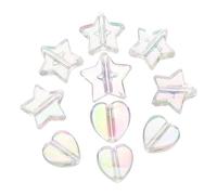 Angoily 100pcs Small Transparent Heart-Shaped Acrylic Spacer Beads for Bracelet Making DIY Jewelry Supply Craft Accessories for Necklaces Keychains
