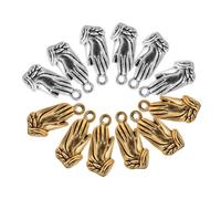 Angoily 100PCS Vintage Praying Hands Alloy Charms for Jewelry Making Pendants for DIY Bracelets Necklaces Keychains Versatile Religious Craft Supplies in Gold and Silver