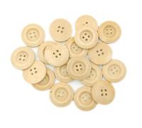 Angoily 100pcs Wood Sewing Buttons in 2 Bags, 25mm Wide Synthetic Material Buttons for Making and Handmade Material, Practical and Environmental Protection DIY Craft Supplies