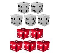 Angoily 10pcs 12-Inch Square Dice Foil Balloons White and Party Decorations for Outdoor Game Night, Theme Balloon Backdrop for Event and Party Supplies