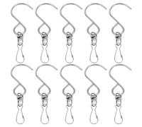 Angoily 10pcs 360° Rotating Stainless Steel Swivel Hooks 85mm S-Shaped Outdoor Wind Chimes Hooks for Hanging Plants, Wind Spinners, and Hummingbird Feeders