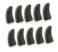 Angoily 10pcs Anti-sweat Mobile Phone Game Thumb Sleeves Touchscreen Finger Covers for Gaming with Enhanced Friction Breathable Black Finger Protectors for Play