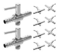 Angoily 10pcs Aquarium Air Pump Valve Regulator, Stainless Steel Mini Airflow Control Valve with Dual Outlet Connector for Fish Tank Oxygen Pump Accessories