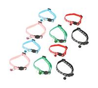 Angoily 10pcs Cat Collar Bell Adjustable Kitten Collar for Pets Safety Buckle for Parties Cartoon Paw Print