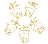 Angoily 10pcs Christmas Alloy Open Back Bezel Pendant Frames, Metal Thick Edge Hollow Charms for Jewelry Making, UV Resin Crystal DIY Pendants, Reindeer Design