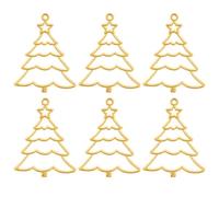 Angoily 10pcs Christmas Tree Charms, Golden Zinc Alloy, DIY Jewelry Making Accessories, Christmas Pendants for Crafts, 1.61 x 1.25 Inches