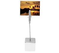 Angoily 10pcs Cube Resin Memo Holder with Silver Alligator Clips Desktop Photo and Note Clip Stand for Wedding Office Home DIY Gift Space Saving Business Card Display