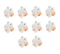 Angoily 10pcs Cute Cow Charms for Jewelry Making Miniature Animal Pendants in White Resin Tiny Cow Beads for DIY Necklaces Bracelets and Craft Accessories