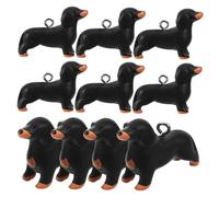 Angoily 10Pcs Cute Dog Charms Resin Pendants for DIY Jewelry Making Delicate Sausage Dog Accessories for Earrings Necklaces Craft Projects Durable Lightweight Black Dachshund Charms