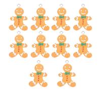 Angoily 10pcs DIY Jewelry Making Findings Earring Pendant Gingerbread Man Earrings Key Chain Decor DIY Charms