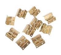 Angoily 10pcs Four-fold 180° Folding Hinges for Wooden Cabinets Small Decorative Chest Hinges Yellow Metal Hardware for Wardrobes Bedroom Cabinets