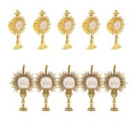 Angoily 10pcs Gold Cross Pins for First Communion and Church Activities, Zinc Alloy Material with Smooth Edges, Classic Religious Design Brooches Suitable for Boys in Versatile