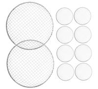 Angoily 10Pcs Grill Mesh BBQ Grilling Mat Outdoor Barbecue Rack Lightweight for Camping Picnic Cooking Cooling Multifunctional