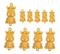 Angoily 10pcs Horse Hanging Pendants Feng Shui Charms Zodiac Horse Pendant Charms Backpack Good Luck Keychain Phone Case Keychain Jewelry Golden