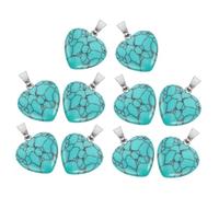 Angoily 10pcs Jewelry Making Stone Charms Quartz Stone Pendants Pendant Bead Bead Heart Shaped Charm Jewelry Sky-blue
