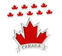 Angoily 10pcs Maple Leaf Brooch Pin Lapel Pin Secure Butterfly Clasp Lightweight Zinc Alloy Enamel Red Canadian Inspiration Design for Daily Autumn Wear