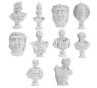 Angoily 10pcs Mini Resin Statue Set Nordic Style Greek Plaster Figurines Desktop Sculptures for Home Office Decoration