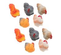Angoily 10pcs Mini Rooster Figurine Resin Ornament with Realistic Design and Easy to Clean Finish, for Farmhouse and Dollhouses Rustic Decor