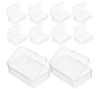Angoily 10pcs Mini Storage Boxes with Hinged Lid 85x55x25mm Small Parts Organizer for Beads, Hairpins, and DIY Craft Accessories Storage