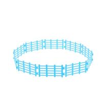 Angoily 10pcs Miniature Farm Play Fence Set Sky Blue Plastic Dollhouse Garden Fence Kit for Miniature Farm and Horse Fencing Accessories