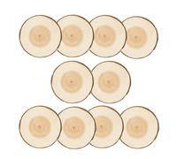 Angoily 10Pcs Natural Round Wood Slices 5-6Cm DIY Craft Wooden Discs Circles for Art Carving and Painting, Unfinished Tree Bark Wood Pieces for Home Decor and Handmade Projects