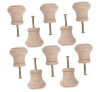 Angoily 10PCS Natural Solid Wood Drawer Pulls Round Handles for Cabinets Dressers Wardrobes Ergonomic Grip Furniture Knobs with Single Design Authentic Craftsmanship Timeless Style for