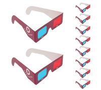 Angoily 10pcs Paper Glasses Red Blue Lens for Movie Viewing Science Experiment Comics Books