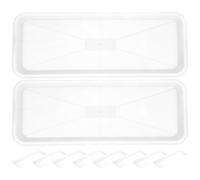 Angoily 10Pcs Plastic Rectangular Plant Trays Drip Saucers 15.6 X 5.8 Inches Plant Water Collection Tray Suitable for Bonsai and Garden Planters