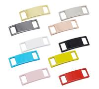 Angoily 10pcs Shoe Lace Buckles Square Buckle Creative Metal High Toughness Easier Operation for Basketball Sneakers and Shoes Activity