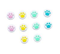 Angoily 10pcs Silicone Joystick Protective Caps with Cat Paw Pattern, Anti-slip and Flexible Thumb Grips for Enhanced Gaming Performance on Controllers Random Color