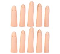 Angoily 10pcs Silicone Practice Finger - Fake Finger Nail Training Hand - Practice Nail Art Accessories for Acrylic Art DIY Flexible Training