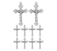 Angoily 10pcs Small Metal Crucifix Pendants for Religious Jewelry Making with Modern Artistic Twist, Resistant to Fading, for Special Occasions and Daily Wear Necklace and Bracelet Crafts