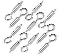 Angoily 10pcs Stainless Steel Cable Guide Hooks Spring Clasp Adjustable Wire Buckles Cable Organizing Holders for Electronics Cord Management
