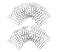 Angoily 10pcs Stainless Steel Hair Parting Combs 7-tooth Side Hair Clips Bridal Wedding Veil for Women Prom Bridesmaids White