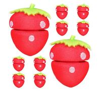 Angoily 10pcs Strawberry Soft Sponge Hair Rollers for Overnight Curls Foam Hair Curlers for Women with Long to Medium Styling