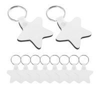 Angoily 10pcs Sublimation Keychain Blanks White Density Board Key Rings for DIY Handmade Crafts Heat Press Transfer Blanks for Crafting Sublimation Printing