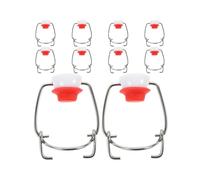 Angoily 10pcs Swing Top Lids for Glass Bottles Reusable Flip Top Bottle Replacement Caps with Stainless Steel and Silicone Comfortable Grip for Homebrewers and Beverage Enthusiasts