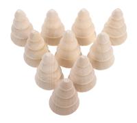 Angoily 10pcs Unfinished Wood Tree Shapes Miniature Christmas Ornaments for DIY Crafts Sturdy Natural Wood Slices Creative Holiday Tabletop Decor and Educational Art Activity
