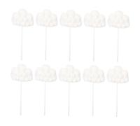 Angoily 10Pcs White Cloud Cake Decorations Set 3D Cloud Cake Toppers for Birthday Boy Party and Wedding Decor Accessories